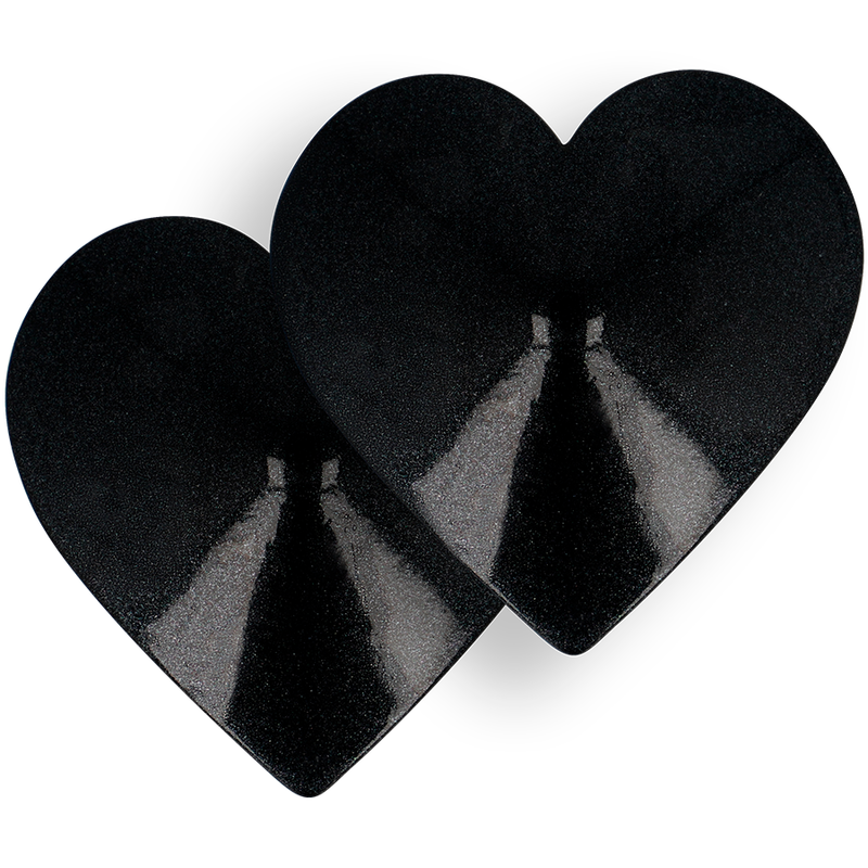 Coquette Chic Desire – Copricapezzoli a cuore neri sfaccettati