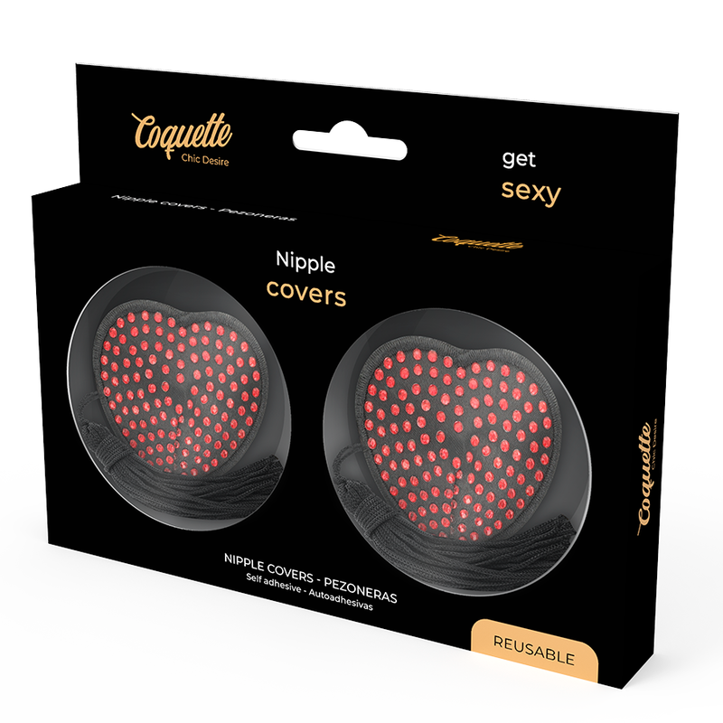 Coquette — Cache-tétons cœur à pompons