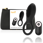 Coquette Chic Desire, aufladbarer Cockring mit Fernbedienung in Schwarz-Gold