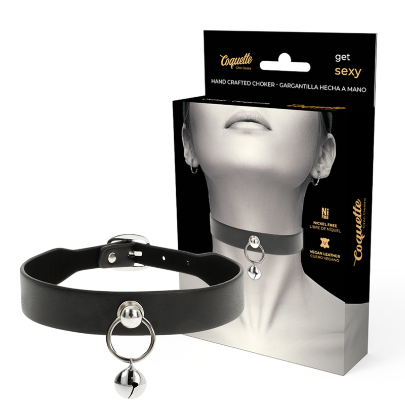 Collar Coquette Chic Desire de material sintético vegano con aro metálico
