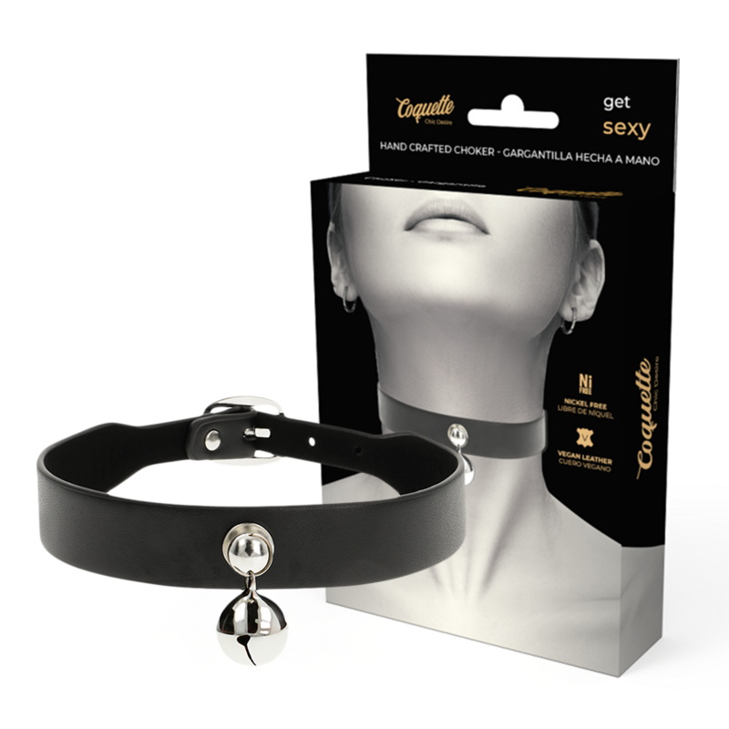 Collare in materiale sintetico vegano Coquette Chic Desire con anello, accessorio da donna