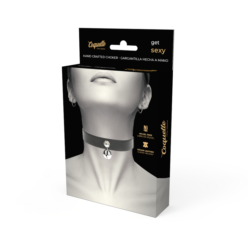 Collare in materiale sintetico vegano Coquette Chic Desire con anello, accessorio da donna