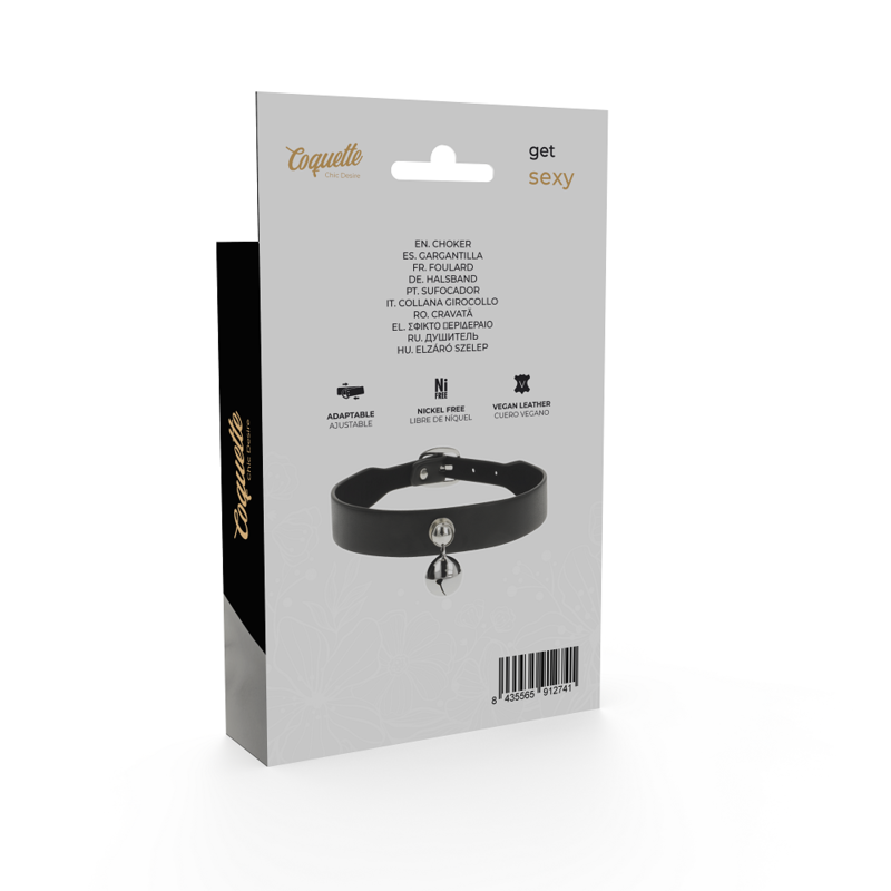 Collare in materiale sintetico vegano Coquette Chic Desire con anello, accessorio da donna
