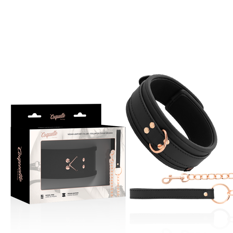 Coquette Chic Desire – Halsband aus veganem Leder mit Armband und Neopren-Futter