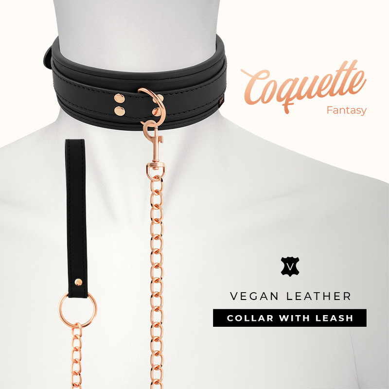 Coquette Chic Desire – Halsband aus veganem Leder mit Armband und Neopren-Futter