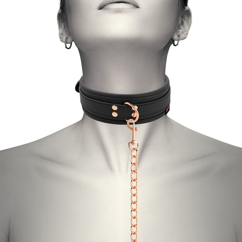 Coquette Chic Desire – Halsband aus veganem Leder mit Armband und Neopren-Futter