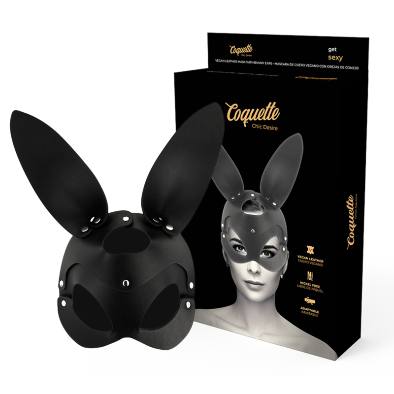 Máscara Coquette Chic Desire de material sintético vegano con orejas de conejo