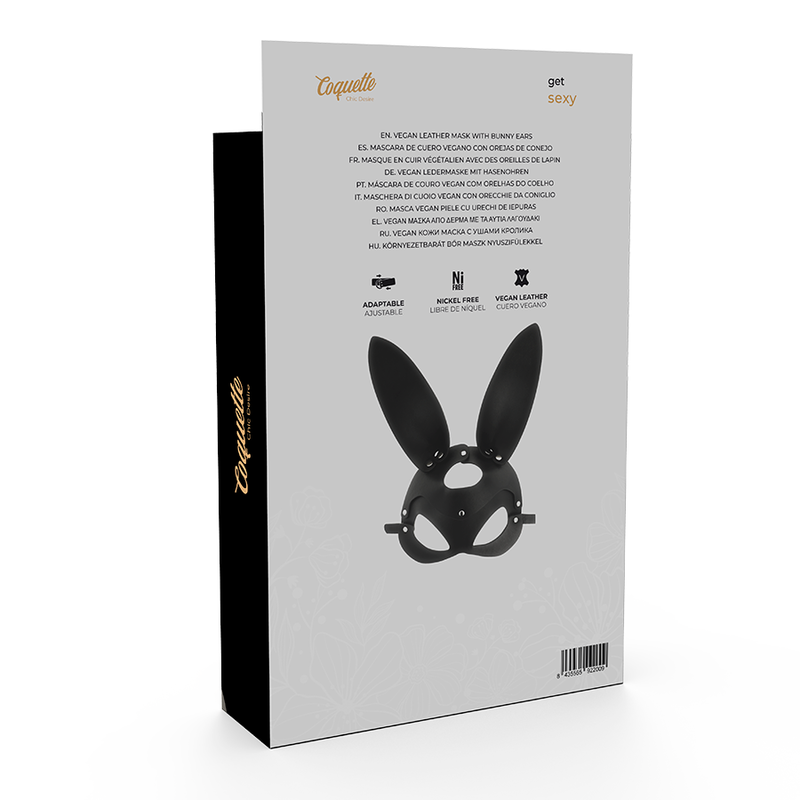 Máscara Coquette Chic Desire de material sintético vegano con orejas de conejo