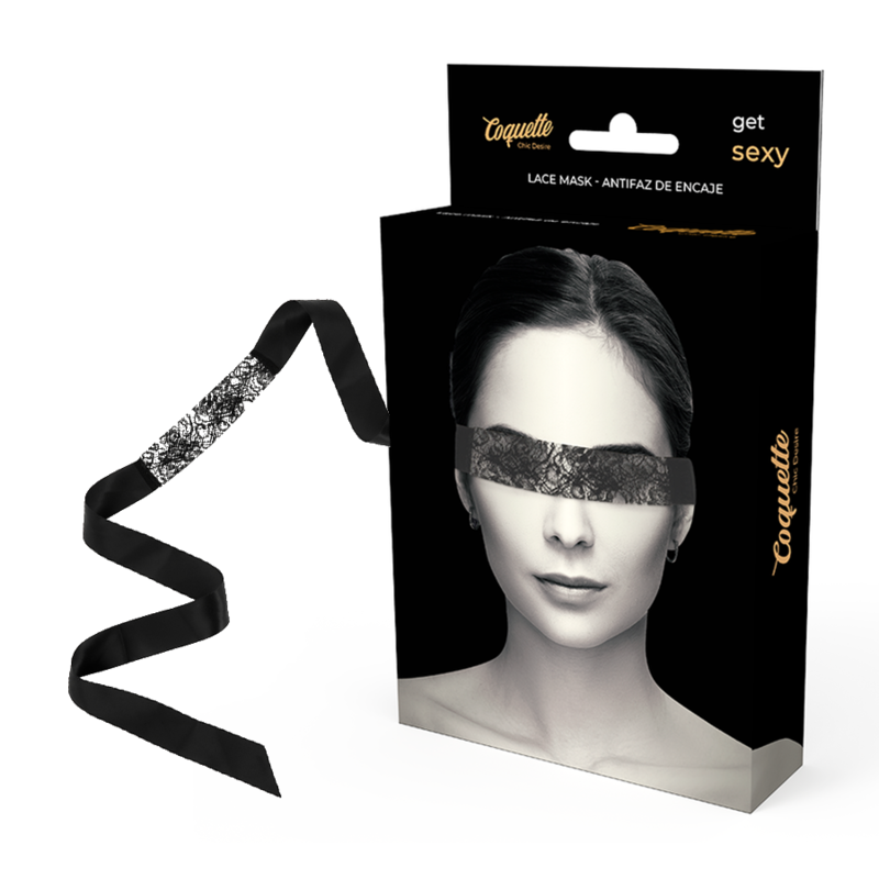 Antifaz Coquette Chic Desire de encaje negro con cinta