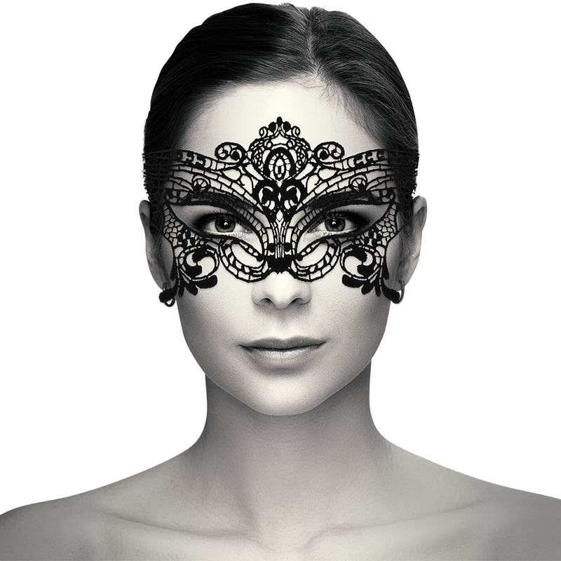 Coquette Chic Desire – Antifaz ancho de encaje negro