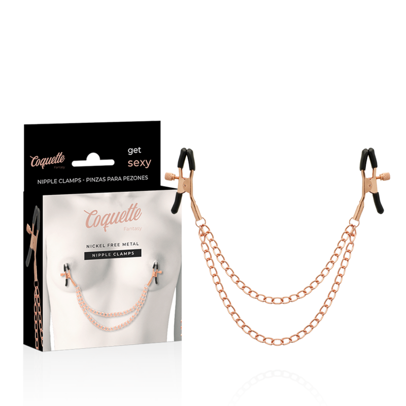 Coquette Chic Desire — Pinces tétons fantaisie en métal avec chaîne