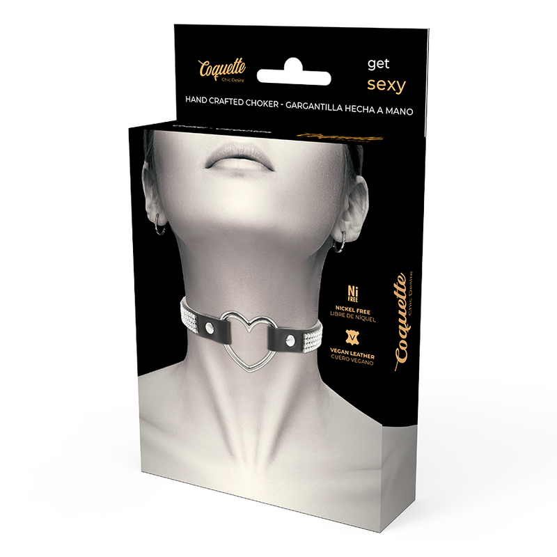 Collar gargantilla Coquette Chic Desire de material sintético vegano con corazón