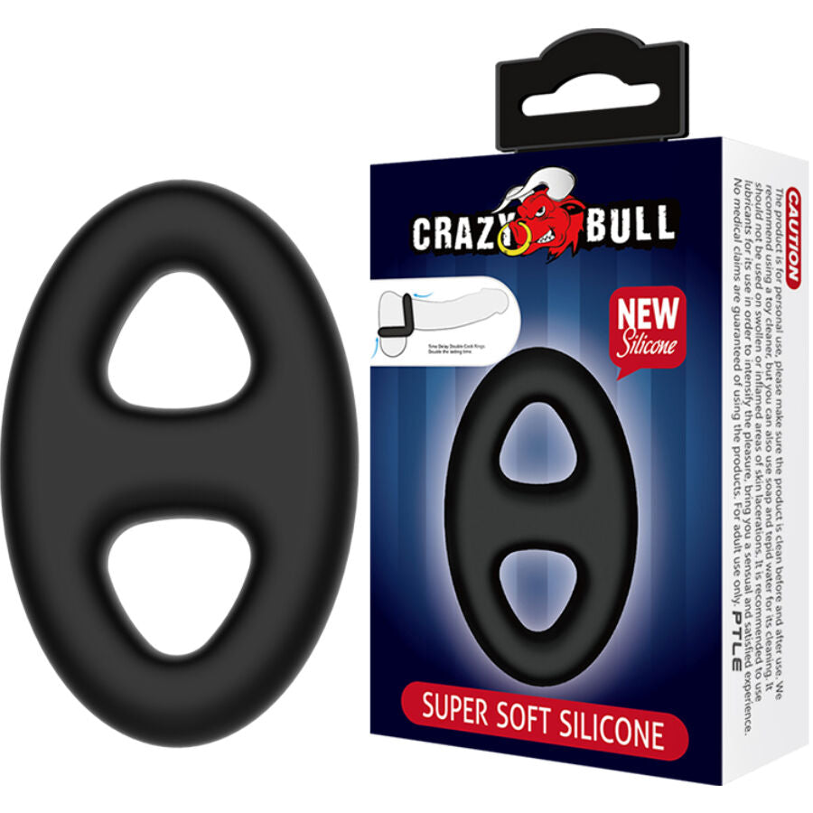 Crazy Bull Double Oval – Doppelter Penisring aus Silikon, ovale Öffnungen