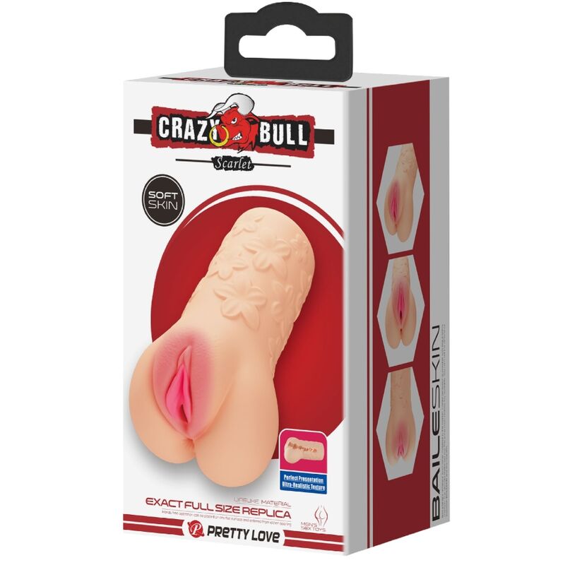 Crazy Bull Scarlet – Masturbator mit Blütenrelief, 1 Öffnung