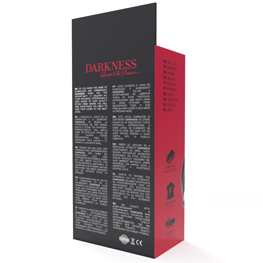 Darkness – Schwarzer Ballknebel mit Schnallenverschluss