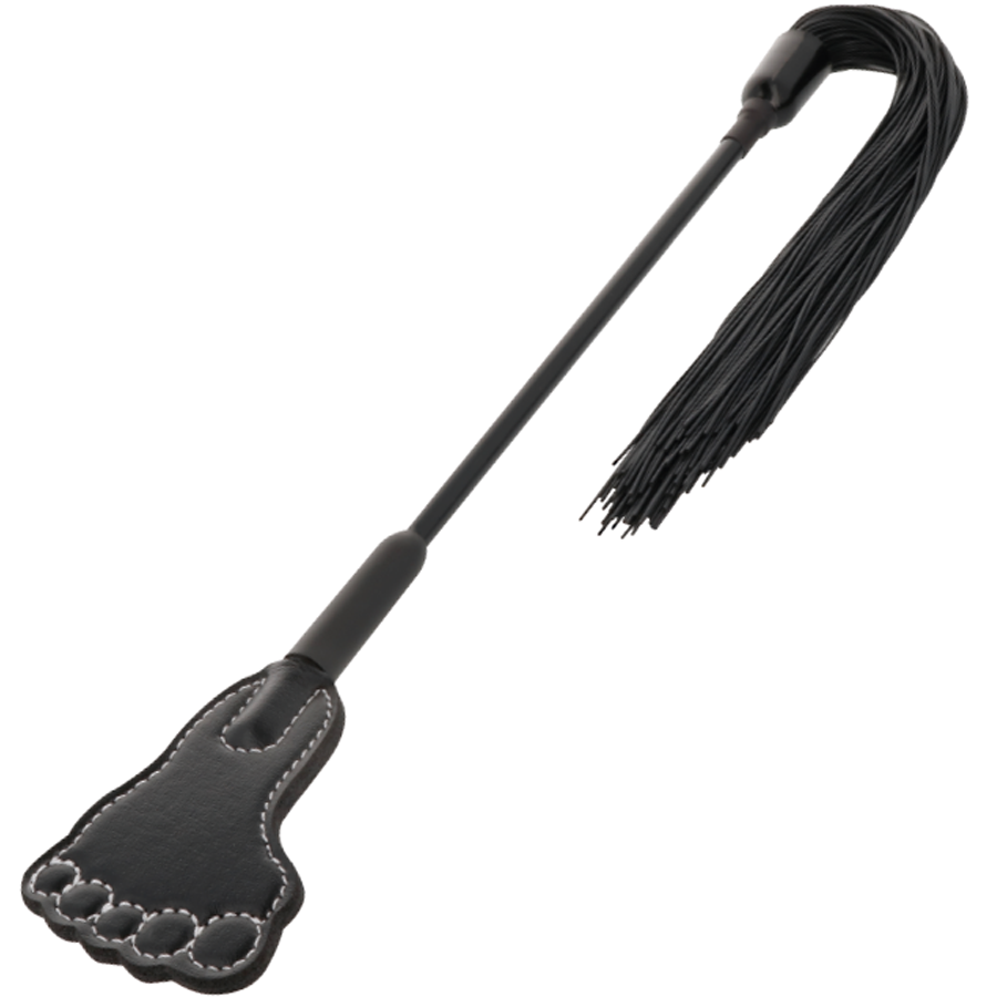 Darkness – Paddle in Fußform mit Flogger, Schwarz
