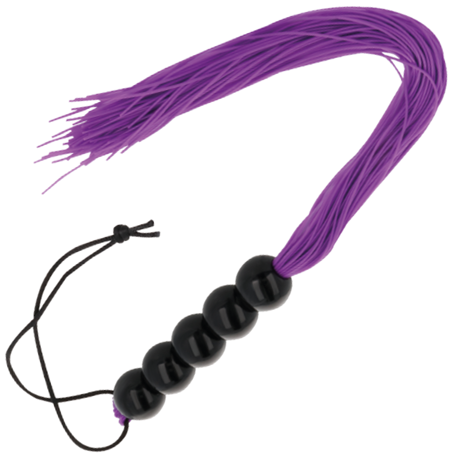Darkness – Flogger in Flieder mit Kugelgriff, 45 cm