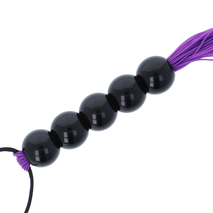 Darkness – Flogger in Flieder mit Kugelgriff, 45 cm