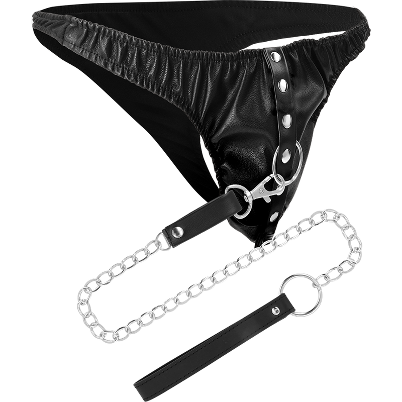 Darkness – Tanga bondage con cadena y correa