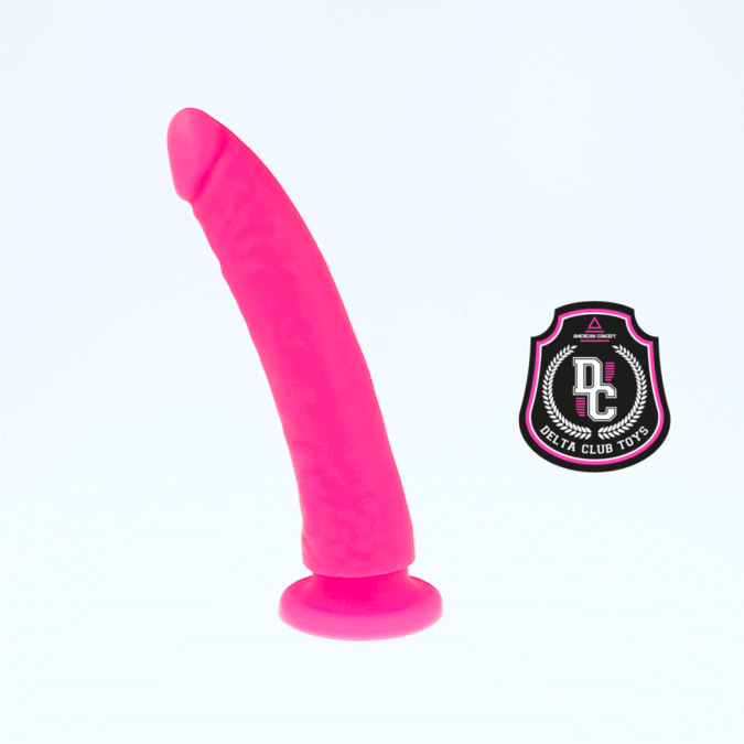Dildo Delta Club in silicone medicale rosa, 17 cm per 3 cm di diametro