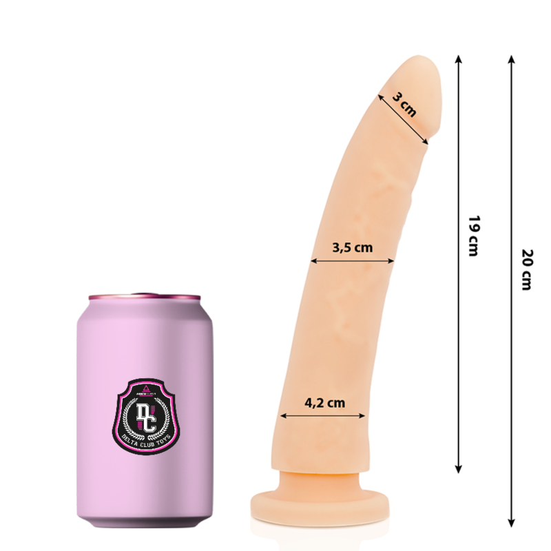 Delta Club – Dildo aus medizinischem Silikon im Farbton Natur, 20 × 4 cm