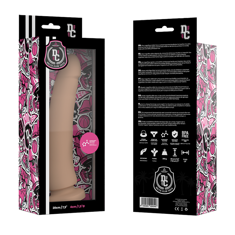 Delta Club – Dildo aus medizinischem Silikon im Farbton Natur, 20 × 4 cm