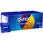 Durex Natural XL – Preservativos XL de látex natural, 144 unidades
