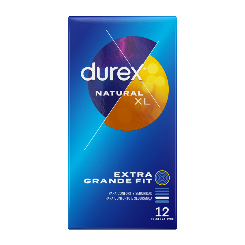 Durex Natural XL – Preservativi XL da 60 mm, 12 pezzi