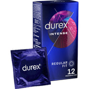 Durex Intense – Preservativi con puntini e nervature, 12 pezzi