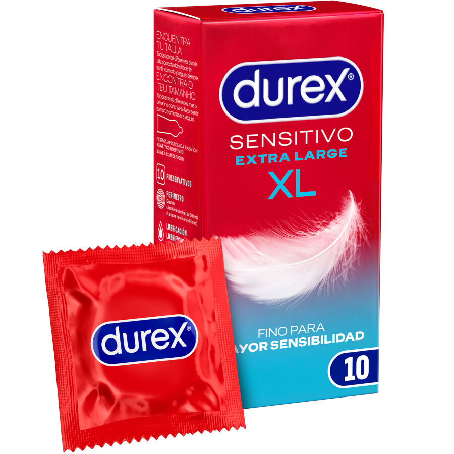 Durex Sensitivo XL – Preservativos XL finos, 10 unidades