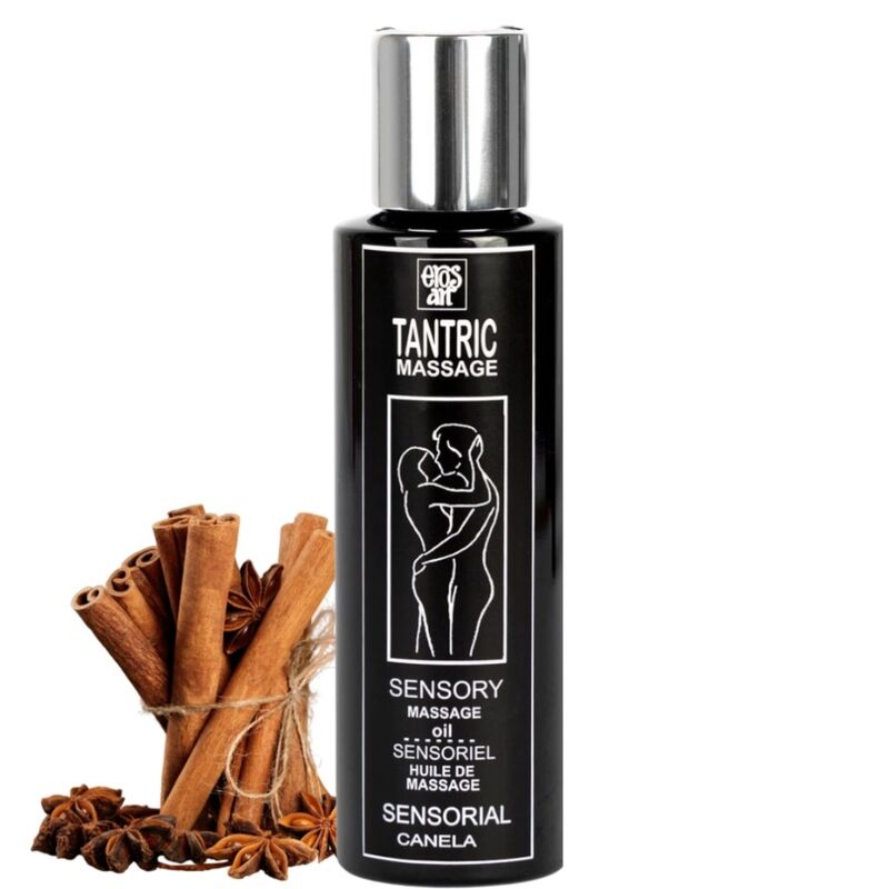 Aceite de masaje tántrico Eros-Art con canela, frasco de 100 ml