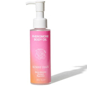 Flacone con pompetta Sunny Daze da 120 ml, etichetta sfumata rosa e arancio