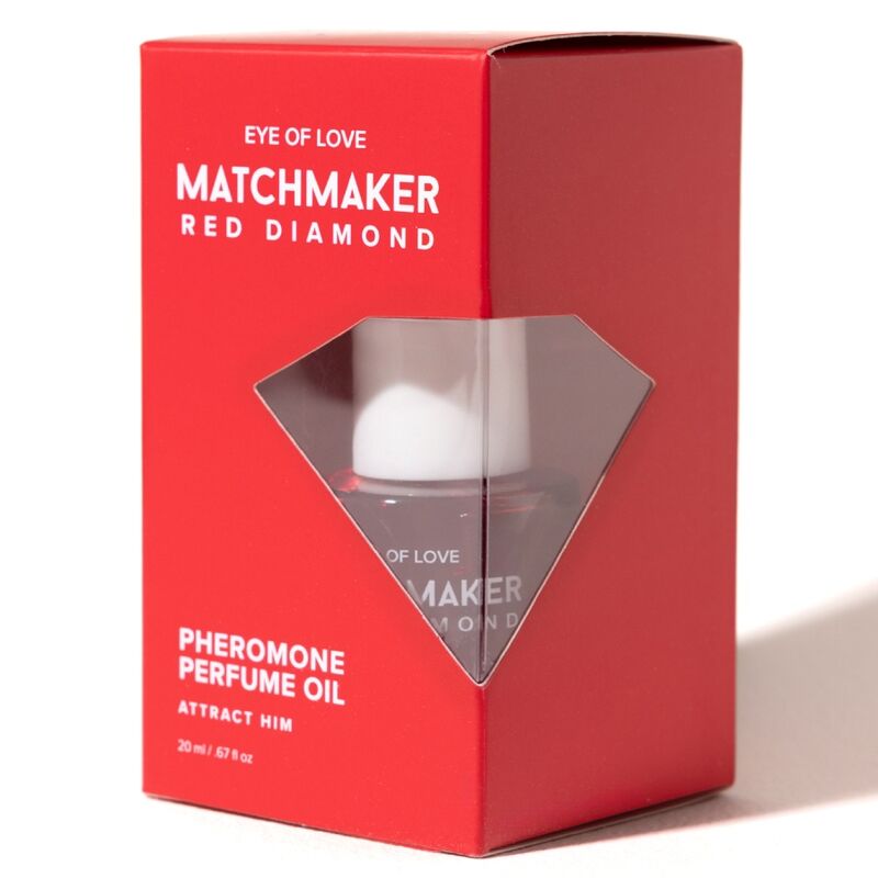 Rote Schachtel Matchmaker Red Diamond mit diamantförmigem Sichtfenster