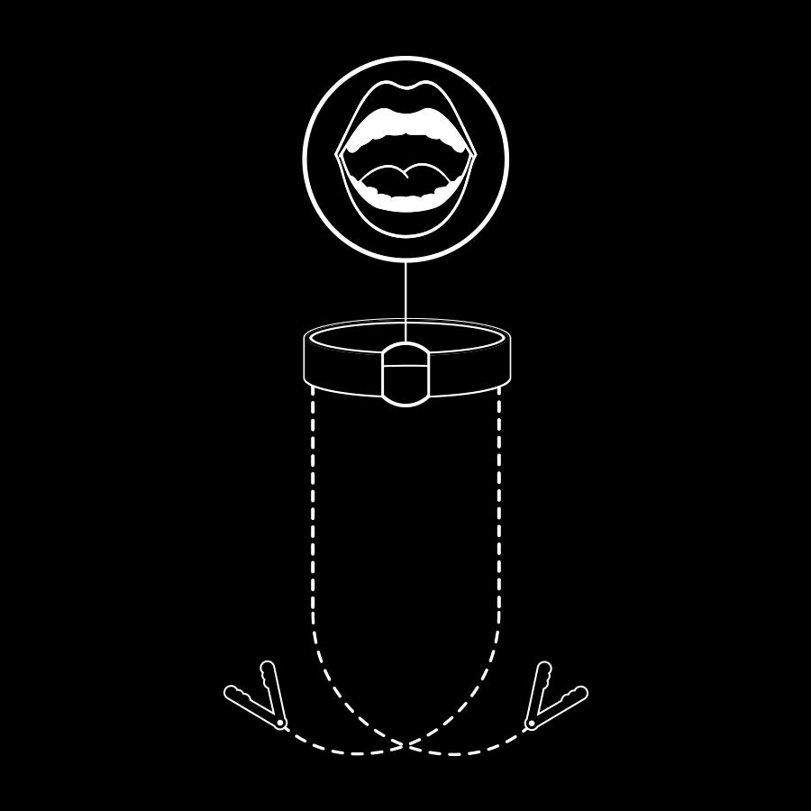Mordaza de anilla Fetish Submissive con pinzas para pezones