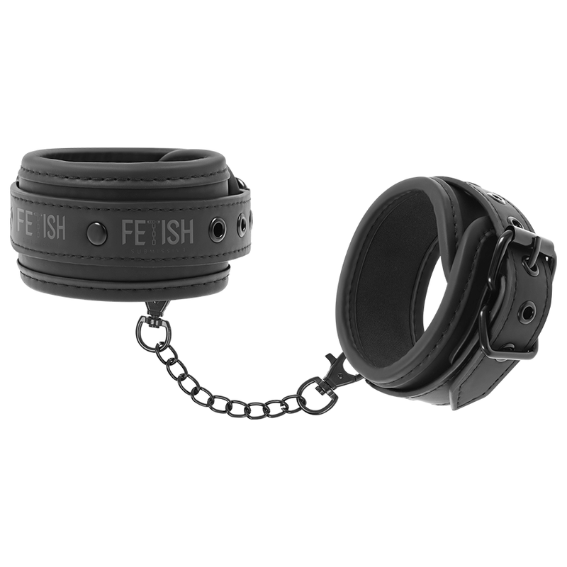 Fetish Submissive – Fesseln aus veganem Leder mit Neoprenfutter