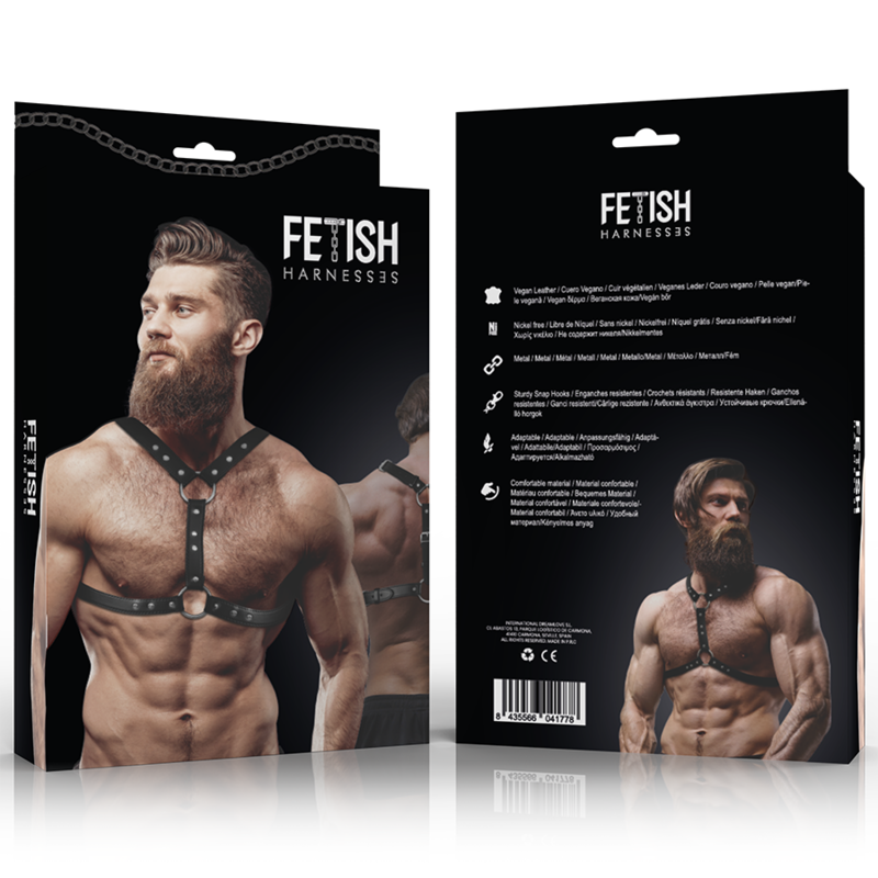 Fetish Submissive – Herren-Harness mit Halsband und Ring