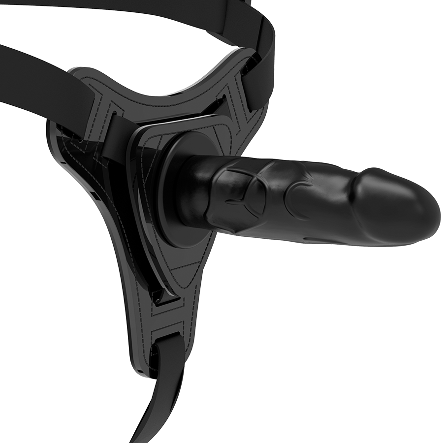 Fetish Submissive — Arnés realista negro, 15 cm