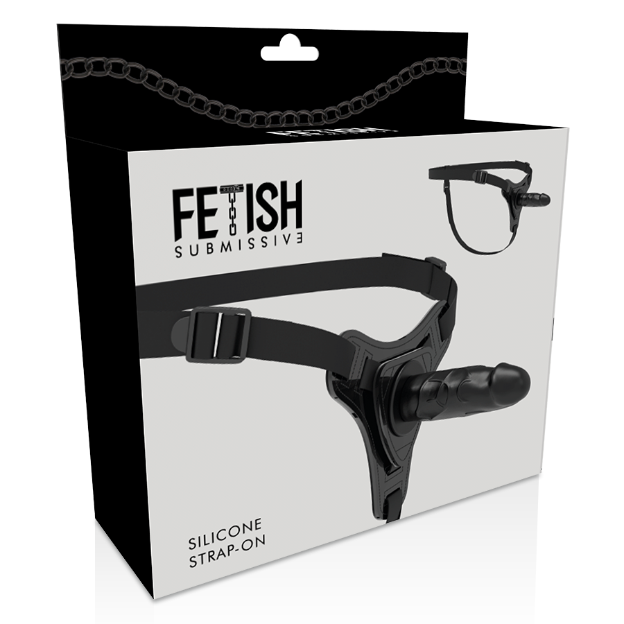 Fetish Submissive — Arnés realista negro, 15 cm