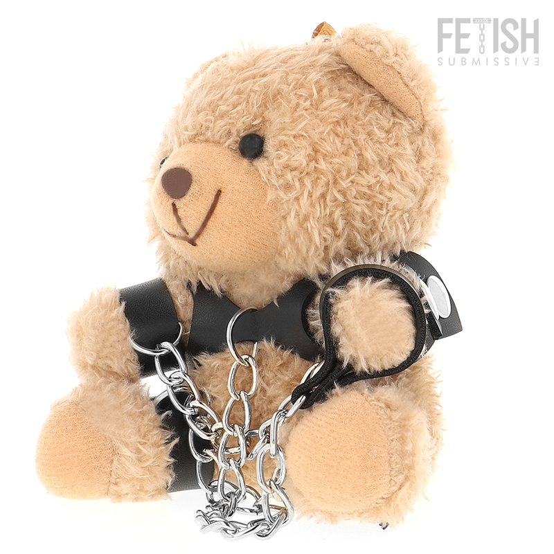 Fetish Submissive Yogi – Oso de peluche con arnés y esposas, modelo 1
