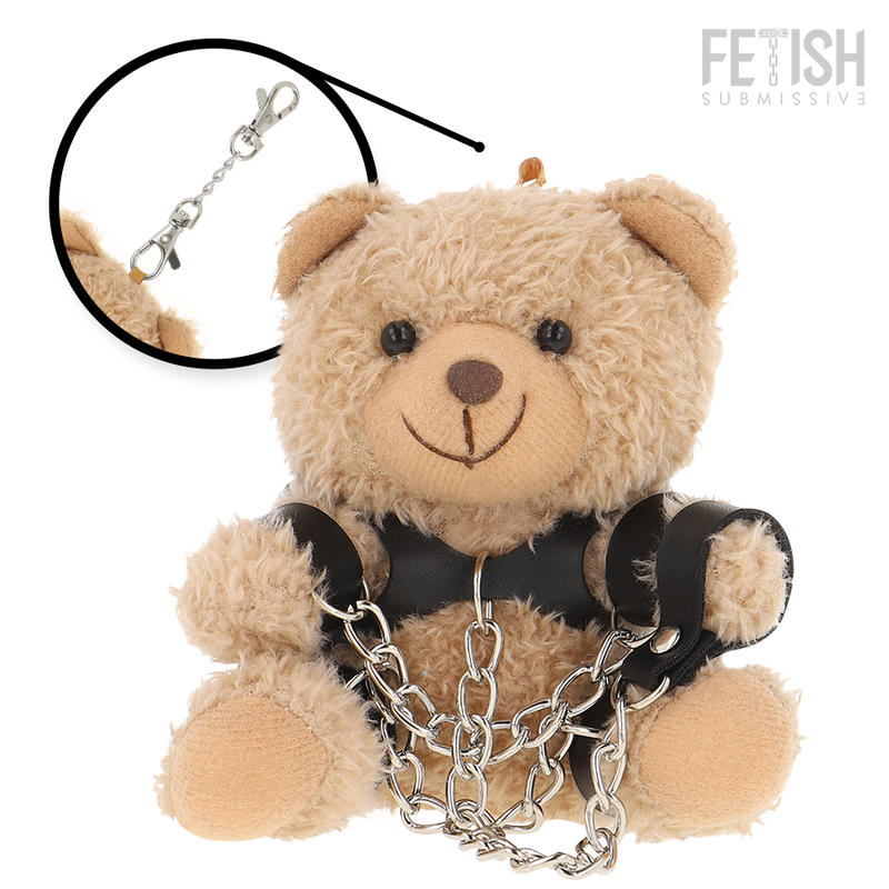 Fetish Submissive Yogi – Oso de peluche con arnés y esposas, modelo 1