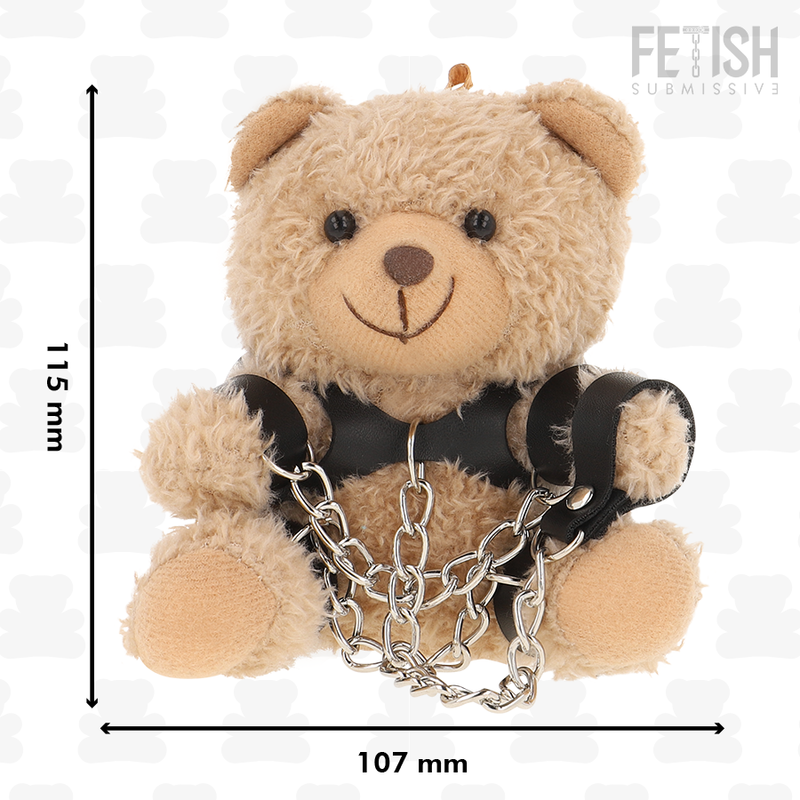Fetish Submissive Yogi – Oso de peluche con arnés y esposas, modelo 1