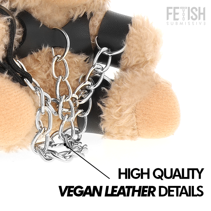 Fetish Submissive Yogi – Oso de peluche con arnés y esposas, modelo 1