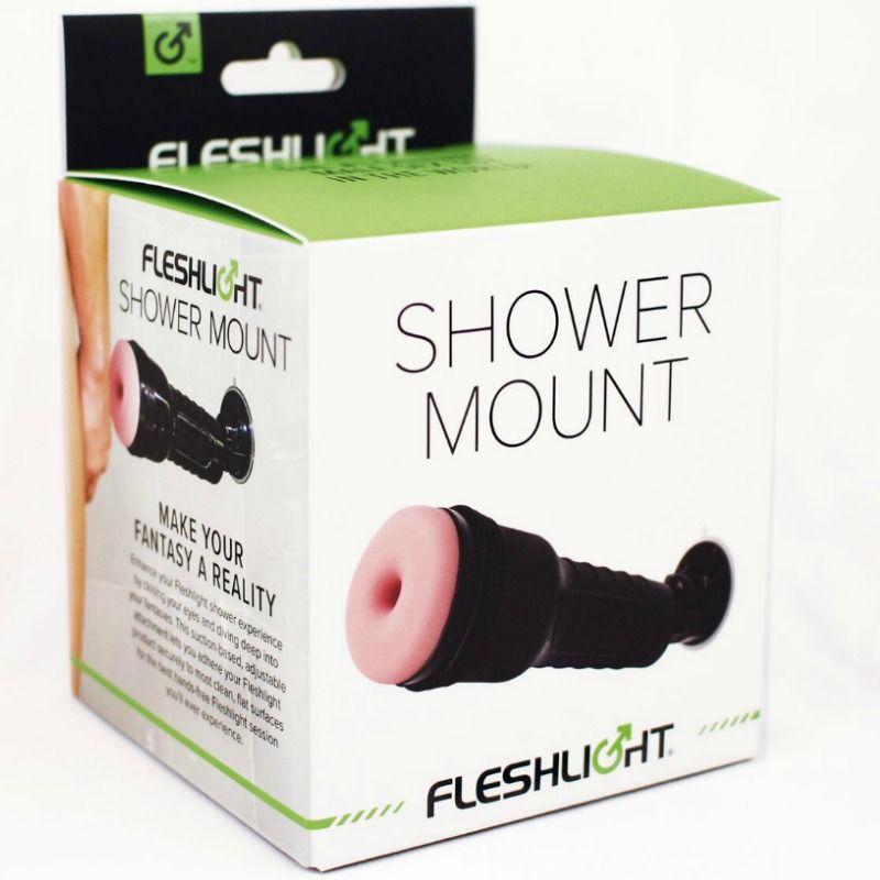 Embalaje del Fleshlight Shower Mount visto de tres cuartos