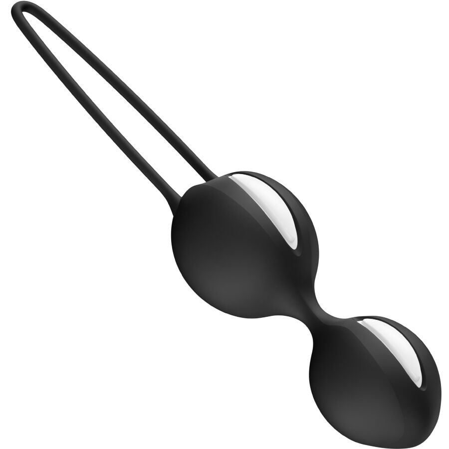FUN FACTORY Smartballs Duo – Bolas chinas dobles de silicona, 73 g – Negro