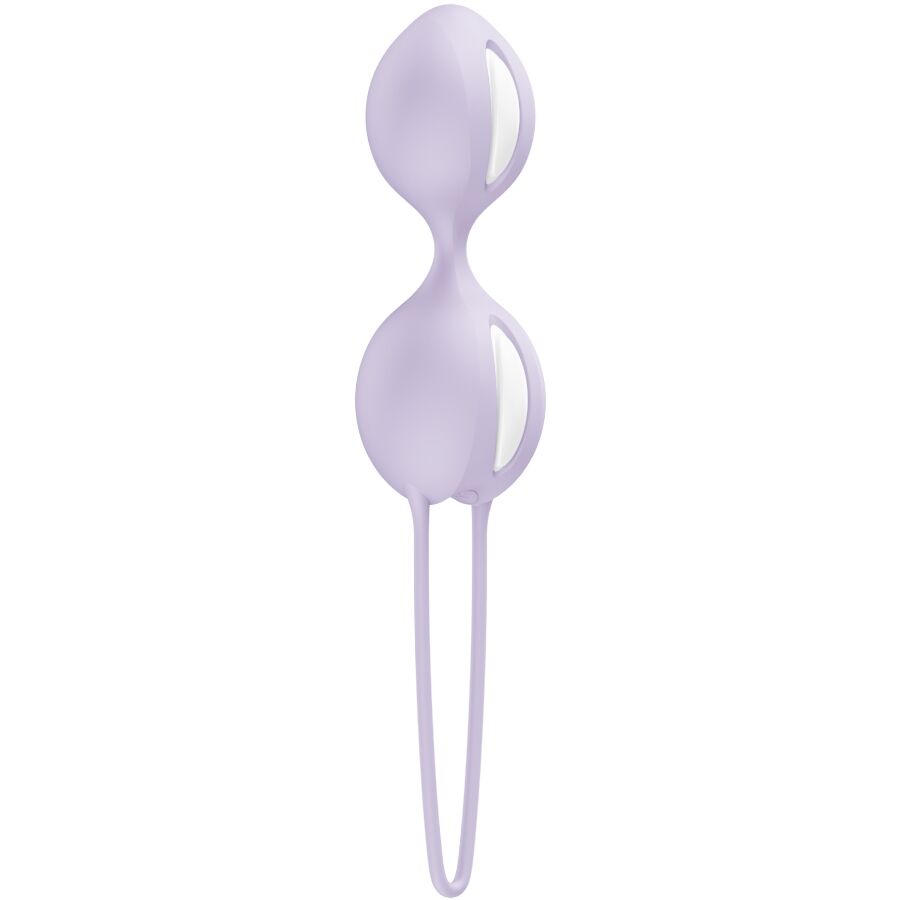FUN FACTORY Smartballs Duo – Bolas chinas dobles de silicona, 73 g – Lila