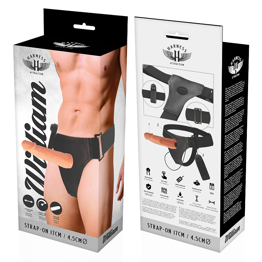Harness Attraction — Willian hollow rnes avec vibrateur 17 cm -o- 4.5 cm