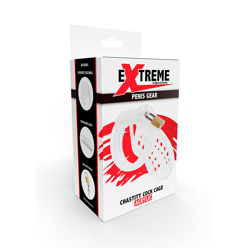 Confezione Extreme by Hidden Desire, gabbia di castità in acrilico