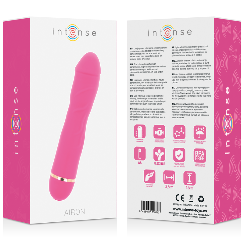 Vibratore Intense Airon rosa in silicone, 20 modalità