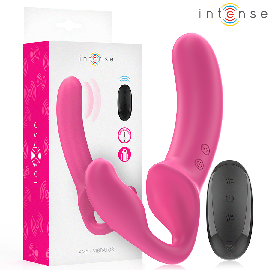 Vibratore doppio Intense Amy rosa da 20 cm, con telecomando