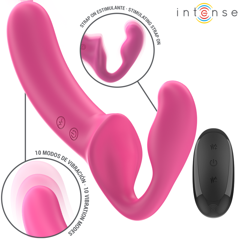 Vibratore doppio Intense Amy rosa da 20 cm, con telecomando